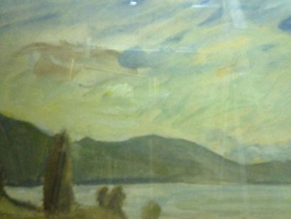 GARRAUD Léon 1877-1961 Bord de lac et arbres, huile sur carton, signé en bas à droite,...