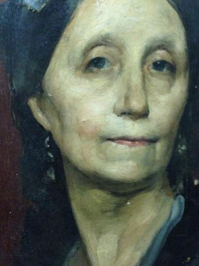 LAPARRA William, attribué à Portrait de femme Huile sur toile, annotée au dos "william...