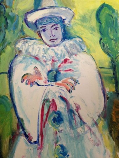 ROLLAND Bernard, né en 1954 Pierrot, 2008 Acrylique sur toile, signée et datée en...