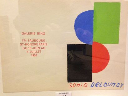 DELAUNAY Sonia, d'après Carton d'invitation à la galerie Bing, 1953 Lithographie,...