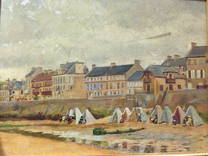 Ecole XIXème 

Tentes en bor de plage en Normandie

Huile sur panneau, non signé

31,5...