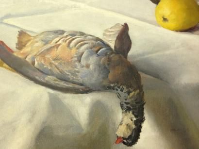 EHLINGER Maurice, 1896-1981, 

Faisan et citron, 

huile sur toile, signée en bas...