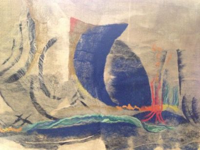 LENDROVA Hana (XXe siècle) 

Composition, 

tapisserie peinte 

95x142 cm 