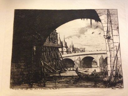 MERYON Charles, 1821-1868 

L'arche du pont Notre Dame, 1853

Gravures, signée en...