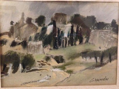 PALMIERI Georges, né en 1922 

Paysage de Provence 

Pastel, signé en bas à droite

15...