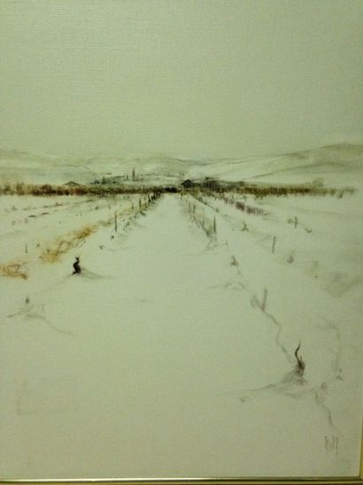 TESSIER Michel, XXème 

Vignes sous la neige

Huile sur toile signée en bas à droite

65x54...