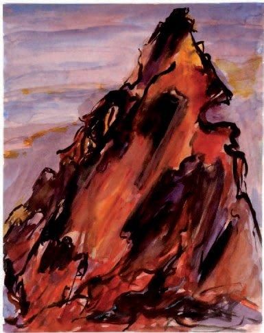 ZENATTI Josette (1930 - 2008) Roches volcaniques Aquarelle, signée en bas à droite,...