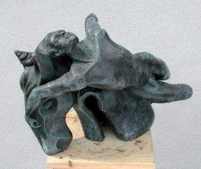 BIESSELS Christina (née en 1936) Cosmos Sculpture en bronze à la cire perdue, signé...