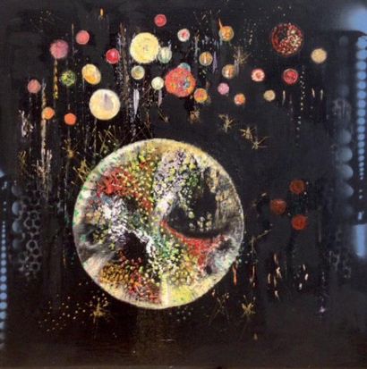 FERRON Christelle dite NASCA (née en 1966) Planètes en folies Acrylique sur toile,...