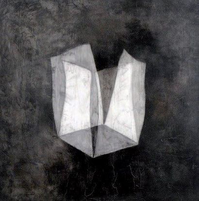 HAN-OEHL Eunwan (née en 1975) Boite Huile sur bois, signé au dos, 20 x 20 cm.