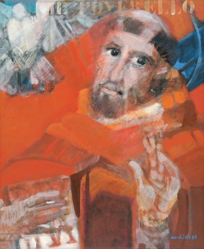 Paul AMBILLE Saint François il poverello, 1995 Peinture sur toile, signée et datée...