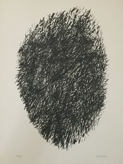 GERMAIN Jacques (1915-2001) Abstraction en noir Lithographie, signée en bas à droite,...