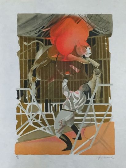 HILAIRE Camille (1916-2004) Cirque Lithographie sur papier Japon, signée en bas à...
