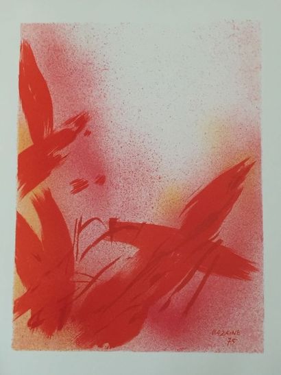 BAZAINE Jean René (1904-2001) Abstraction rouge, 1975Lithographie, signée et datée...