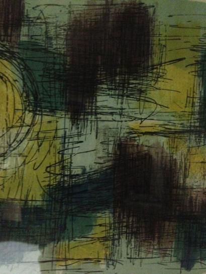 BAZAINE Jean, 1904-2001 Sans titre jaune et vert, 1957, lithographie en couleurs...