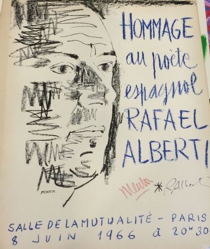 MENTOR Blasco (1919-2003) Hommage à Alberti Lithographie, signée par Mentor et Alberti,...