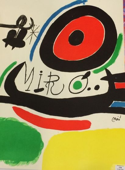 MIRO Joan (d'après) Tres Libres Lithographie, signée en bas à droite dans la planche,...