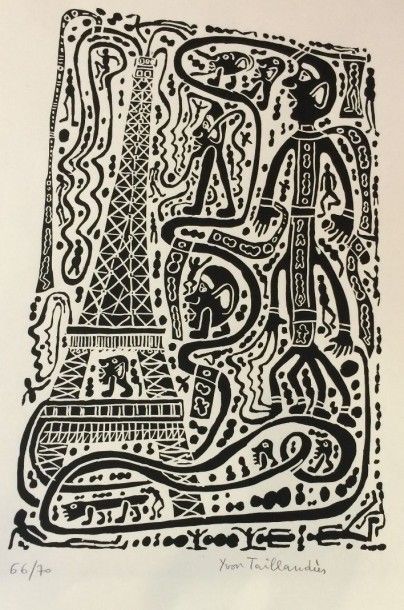 TAILLANDIER Yvon (Né en 1926) Composition à la Tour Eiffel Sérigraphie, signée en...