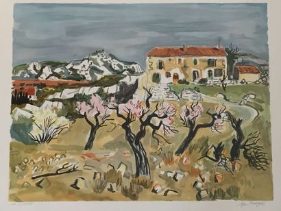 BRAYER Yves (1907-1990) Paysage de Provence Lithographie, signée en bas à droite,...