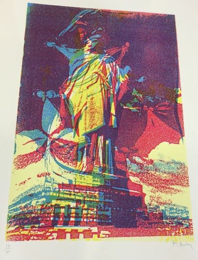 BURY Pol (1922-2005) Statue de la liberté Lithographie, signée en bas à droite, numérotée...