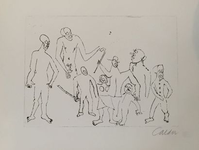 CALDER Alexander (1898-1976) De la série Santa Claus Eau-forte, signée en bas à droite,...