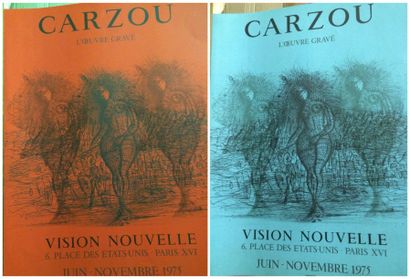 CARZOU Jean, 1907-2000 L'oeuvre gravé - Vision Nouvelle, 1975 Lot de 3 affiches dans...