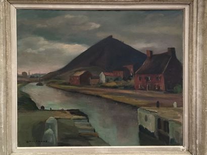 LALLEMAND Louis (1891-1959) Port Huile sur toile, signée en bas à gauche, 54x65c...