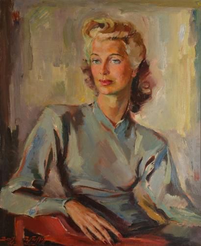 PASTOUKHOV Boris, 1894-1974 Jeune femme blonde, Paris, 1948 Huile sur toile (infimes...