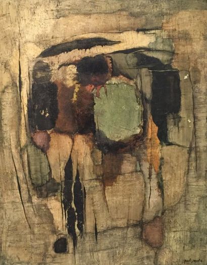 REVEL Paul Jean (1922-1983) Composition abstraite, 61 Huile sur toile, signée en...