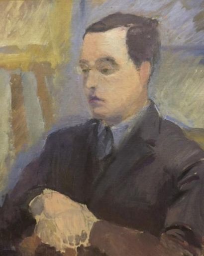 SICARD Pierre (1900-1981) Portrait d'homme Huile sur toile, cachet au dos, 55x46...