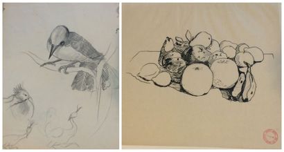 SICARD Pierre (1900-1981) Sujets divers Lot de 18 dessins, cachet d'atelier sur chaque,...