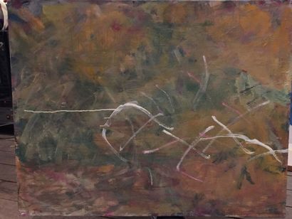BEN DOV Hanna (1919-2009) Abstaction Huile sur toile, non signée, 92x74cm.