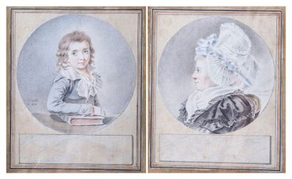 LE CARPENTIER Charles Louis Pont - Audemer 1744 - Rouen 1822 1 - Portrait d'enfant...