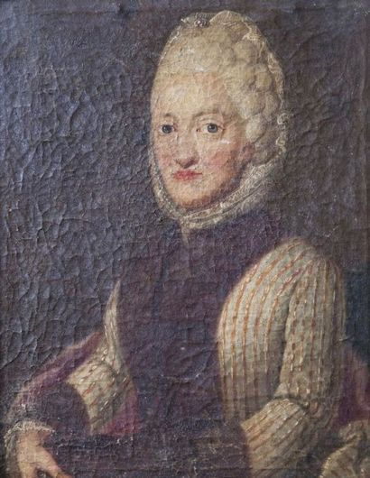 ECOLE ALLEMANDE Seconde moitié du XVIIIe siècle Portrait d'une femme de qualité,...