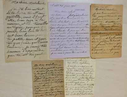 null Lot de 5 lettres d'Armand Guillaumin adressées à Madeleine Guillaumin. 
 
