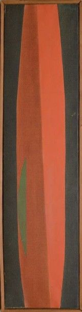 JANIKOWSKI Mieczyslaw (1912-1968) 
Sans titre, rouge-noir-vert
Peinture sur toile...