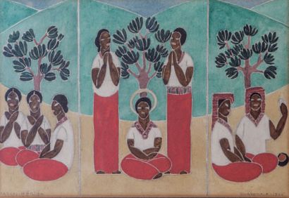 MERIDA Carlos (1891-1984) 
Femmes et arbres, Guatemala, 1924
Aquarelle (légère insolation),...