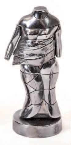 BERROCAL Miguel (1933-2006) 
La mini cariatide
Sculpture démontable en métal chromé,...