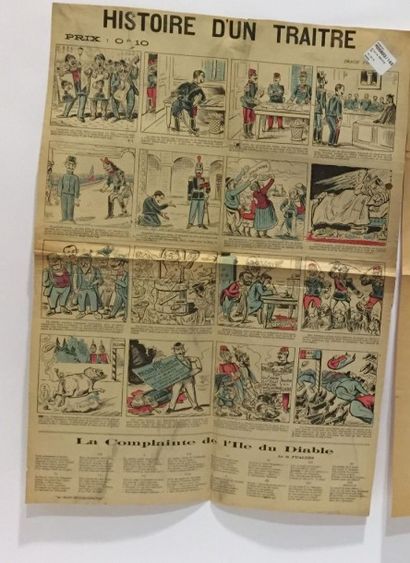 null Affaire DREYFUS Affiche en couleurs " histoire d'un traitre ", Millot, imprimeur,...