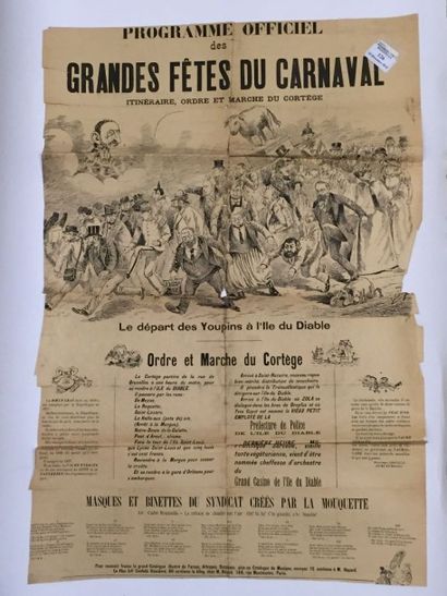 null Affaire DREYFUS Affiche " programme officiel des Grandes Fêtes du Carnaval -...