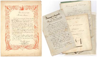Anatole France (1844-1924). 6 Manuscrits autographes (la plupart signés), 3 L.A.S....