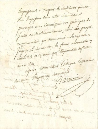 Antoine-Augustin PARMENTIER (1737-1813) pharmacien et agronome L.A.S., Paris 15 thermidor...