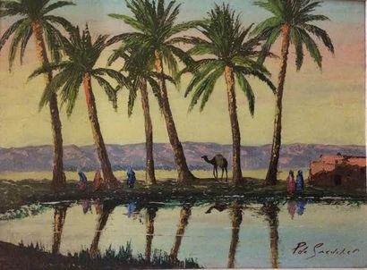 null DE SAEDELER Pierre (XXe siècle)

Palmiers au bord de l'eau 

Huile sur panneau,...