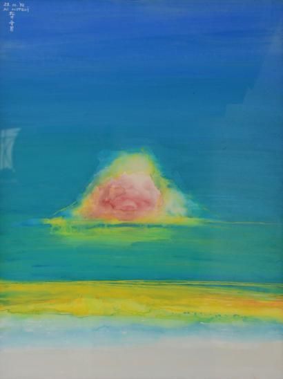 null MATSUI Morio, né en 1942, 

Soleil couchant, 28-10-72

Peinture sur papier,...