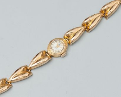 DREFFA GENEVE Montre bracelet de femme en or jaune. Poids brut: 17,5 gr