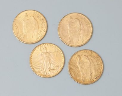 null 4 Pièces de 20 dollars or 1908, 1913, 1924 et 1927