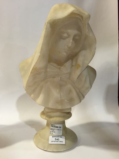 Ecole du XIXème siècle 

Buste de vierge

Albatre, collé sur son socle

XIXème siècle.

H....