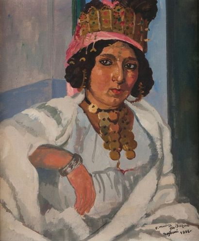 DE BUZON Marius, 1879-1958 
Ouled Naïl, Boghari, 1938
Huile sur toile, signée, située...