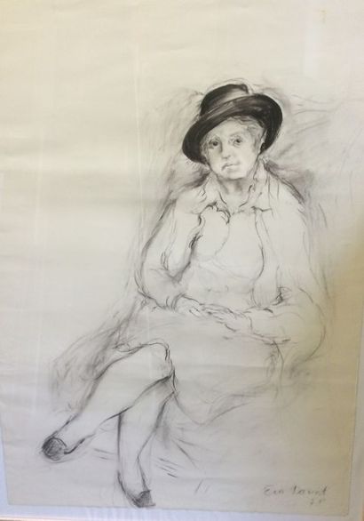 DAVID Eva (XXe siècle) Portrait de femme 78

Crayon noir signée en bas à droite et...
