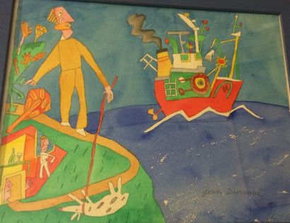 DURANEL Jean (né en 1946) Promenade sur la côte

Mine de plomb et aquarelle, signé...